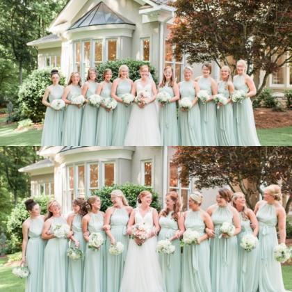 Sage Green Bridesmaid Dresses Long 2017 Style..