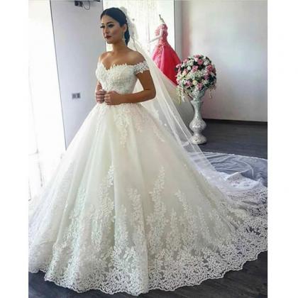 Ball Gown Luxurious Lace Wedding Dresses Custom..