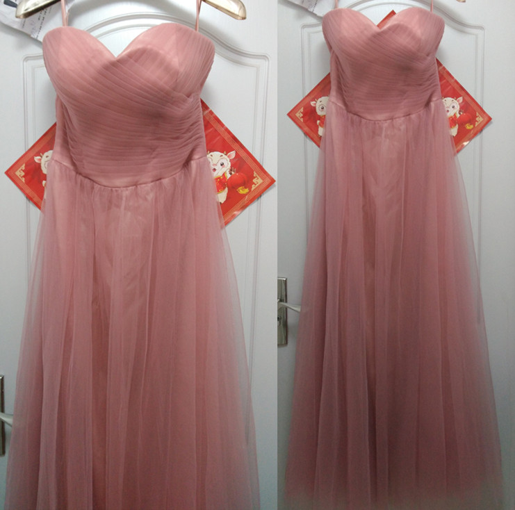Women's Blush Pink Formal Evening Dresses Long Prom Dresses Blush Pink