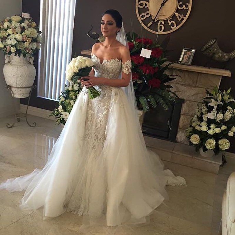 Ball Gown Lace Wedding Dresses Custom Made Princess Wedding Gown High Quality Luxurious Bridal Wedding Gown 100% Real Photo